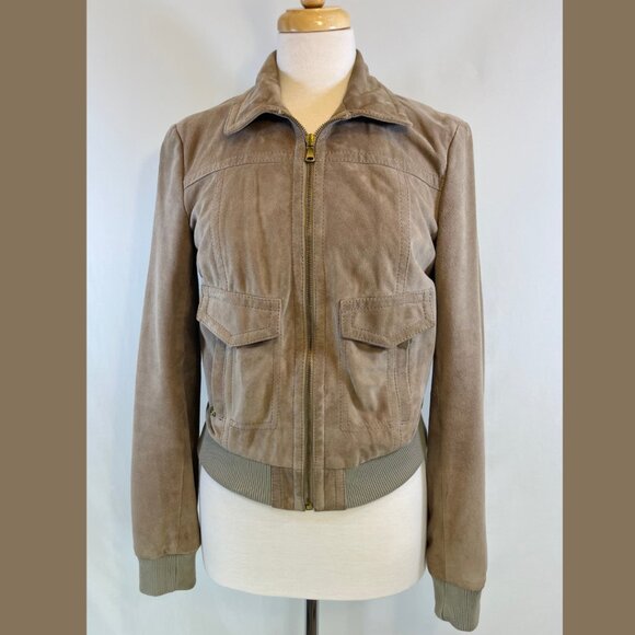 D&G Women's Tan Suede Bomber Style Jacket - Women Italian Size 44 - Picture 9 of 16